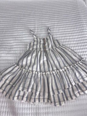 Happily Grey Kids Striped Sundress - Light Blue & White Size 5